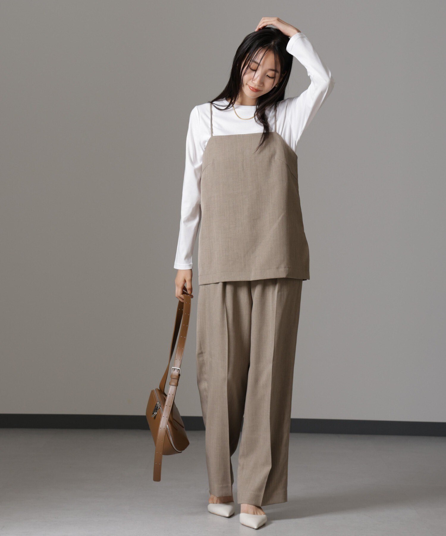 NANO universe キャミトップス＋パンツ＋ロングＴシャツ3アイテムセットアップ