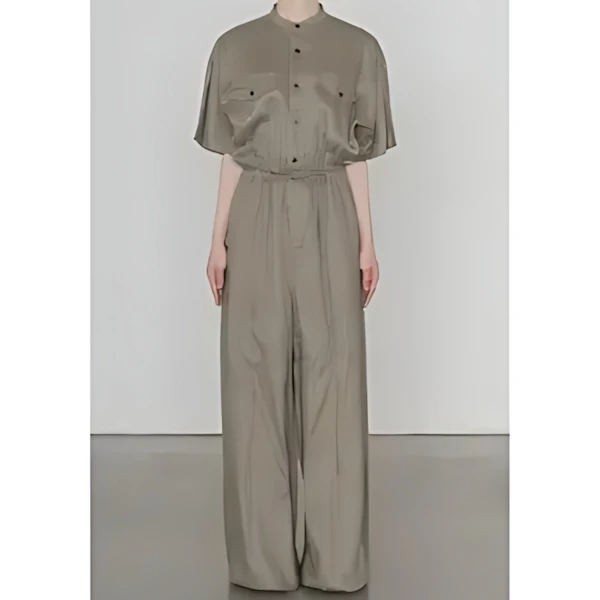 HYKE LINEN JUMPSUIT (SHORT SLEEVE)