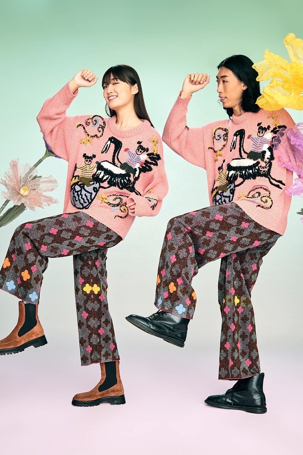 yanyan CRANEFISH PULLOVER IN CARNATION