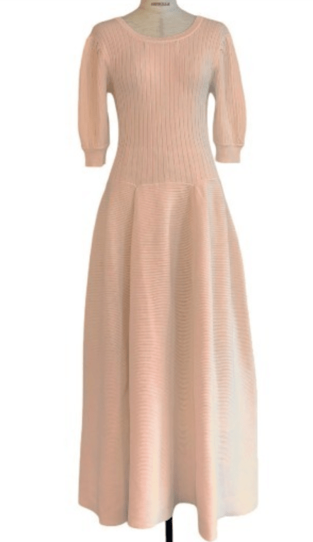 Honey mi Honey puff sleeve rib knit one-piece
