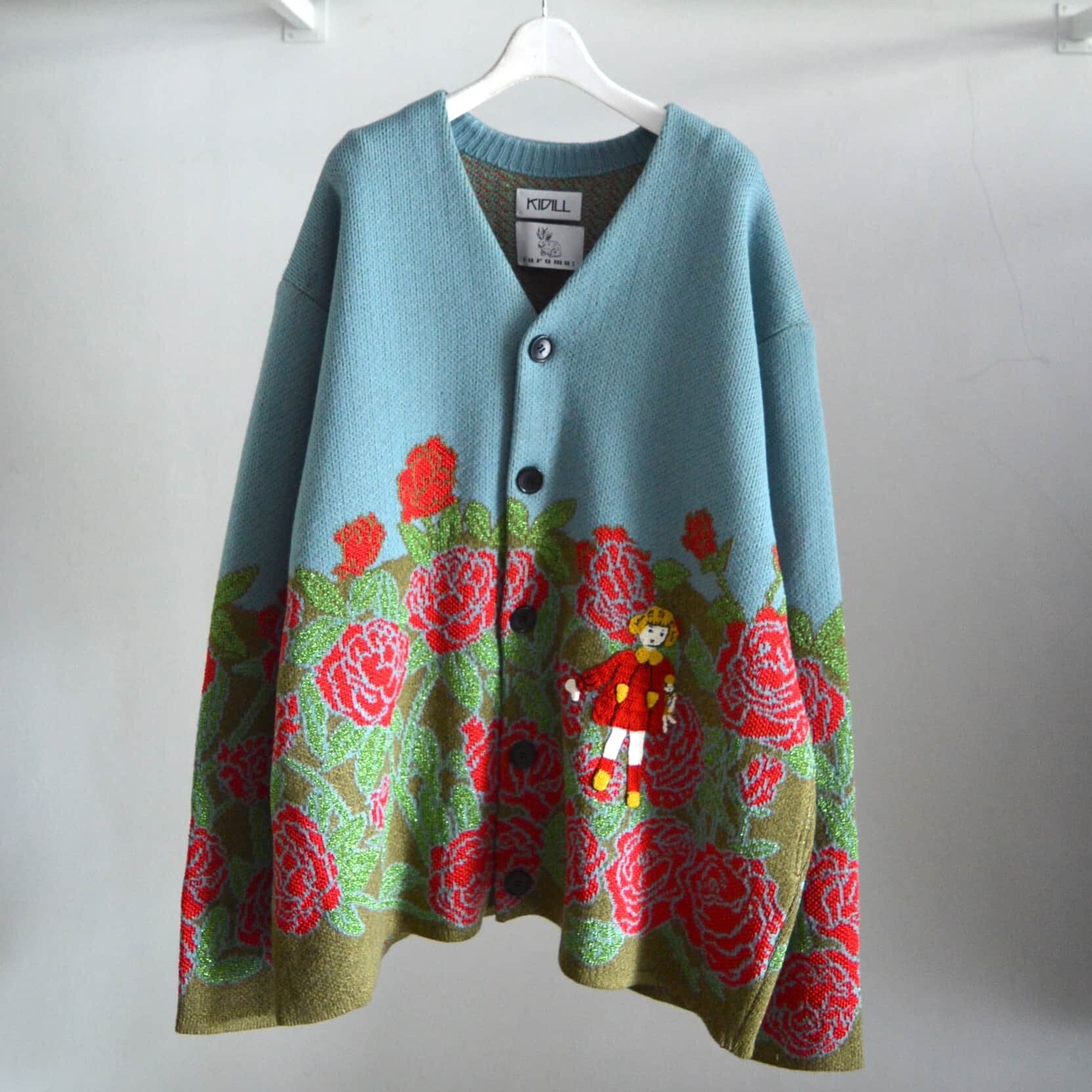 KIDILL KIDILL × rurumu: Knit Cardigan - Rose Garden