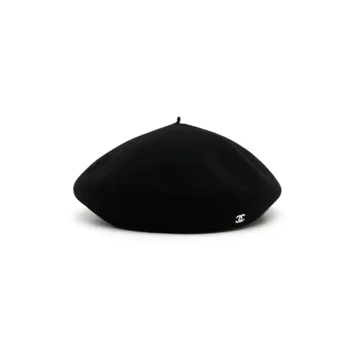CHANEL CC logo-embroidered beret