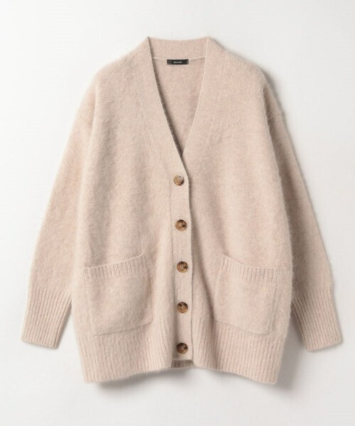 allureville WOOLカシミヤ天竺ボクシーカーディガン