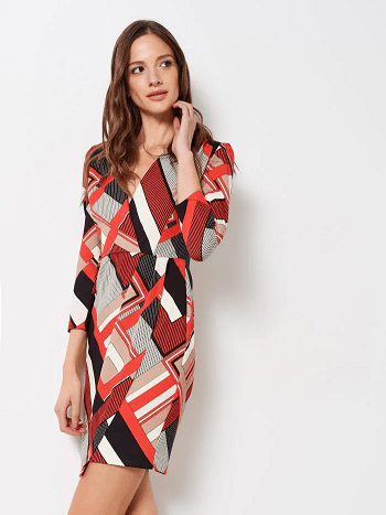 RINASCIMENTO Geometric Print Dress