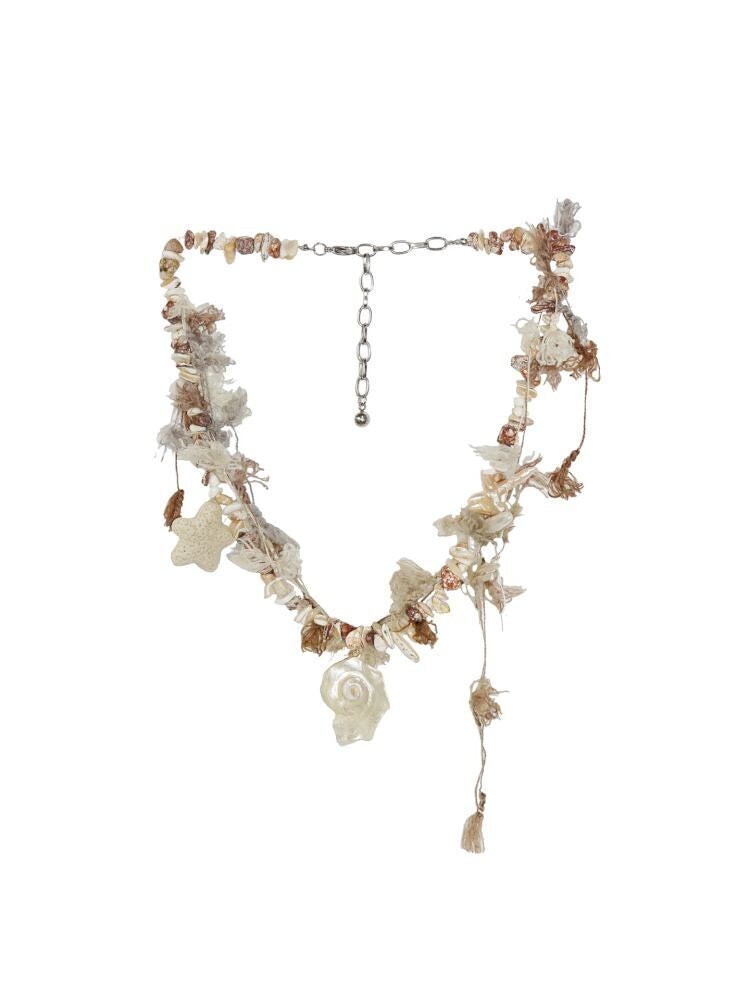 CEST NOUS Star Conch Cross Pearl Necklace