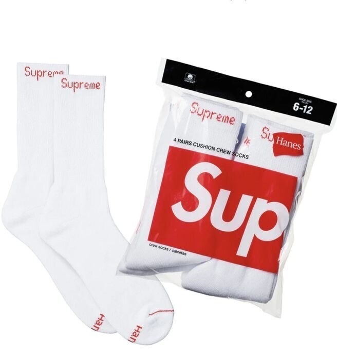 Supreme クルーソックス 4足セット 靴下