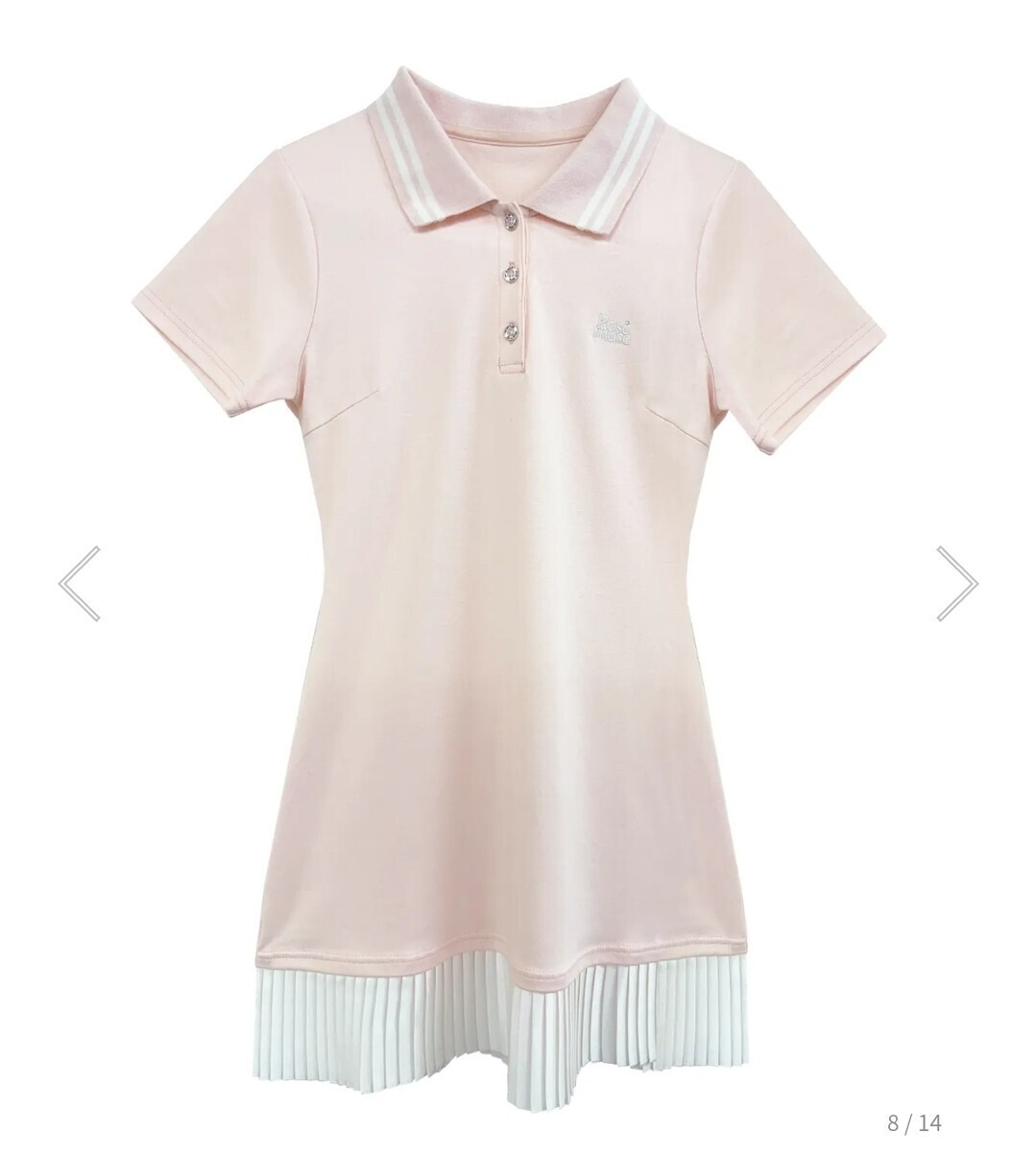 Rose muse logo embroidery pleats polo op