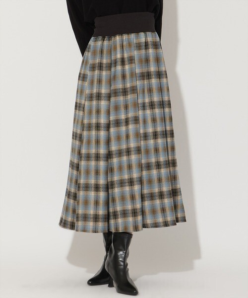 AND COUTURE チェック柄ロングスカート