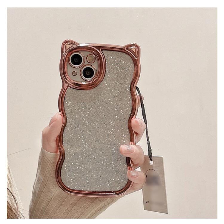 ノーブランド 猫耳付き スマホケース