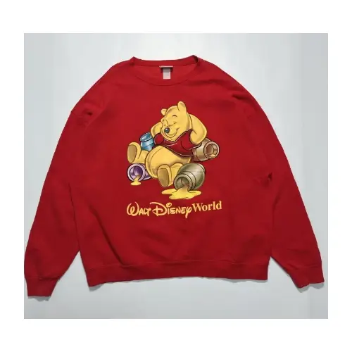 Disney MADE IN USA製 90s くまのプーさん プリントスウェットトレーナー