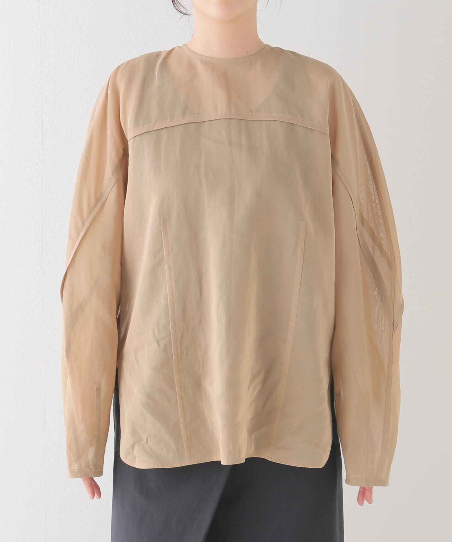 IENA BOWTE/バウト】COTTON ORGANDY BLOUSE