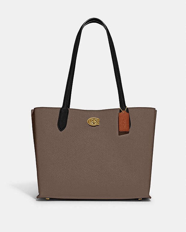 COACH ウィロウ トート カラーブロック ウィズ シグネチャー キャンバス インテリア