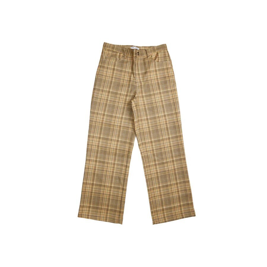 CMMN SWDN JACKSON CHECK WIDE BOOTCUT IN BROWN