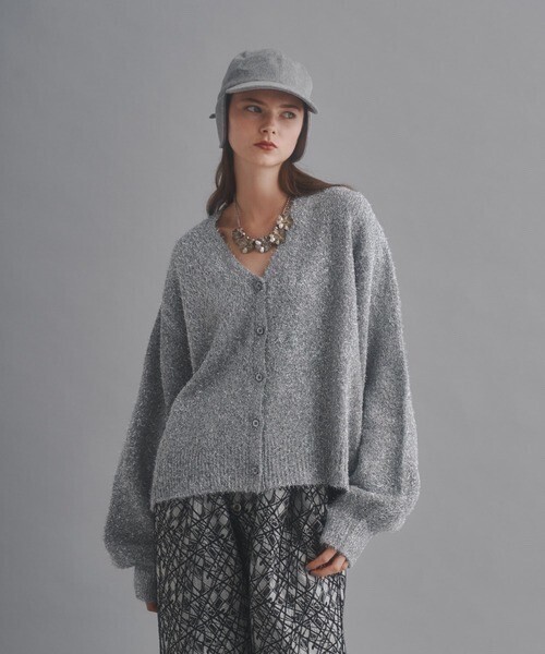 seyto Lame melange knit short cardigan / ラメメランジニットショートカーディガン