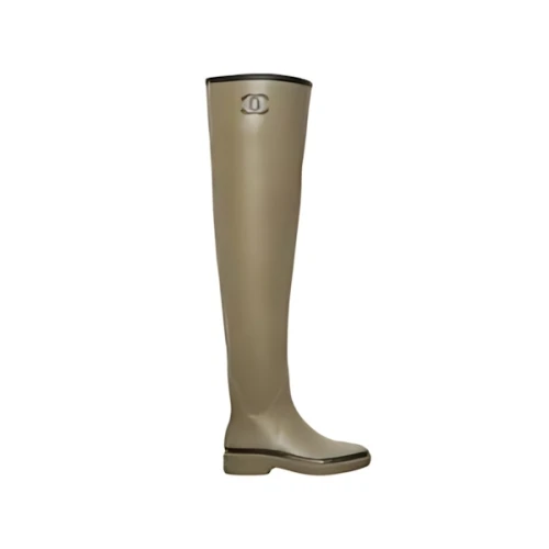 CHANEL Thigh High Rubber Rain Boots
