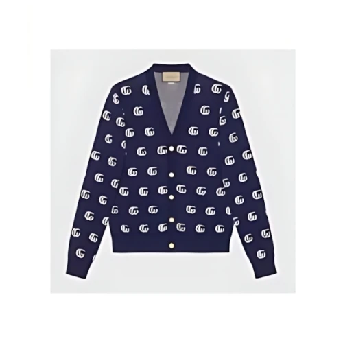 GUCCI GG KNIT COTTON JACQUARD CARDIGAN
