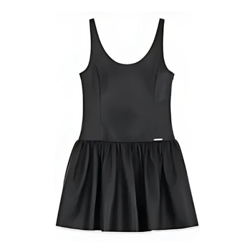 WE11DONE leather gathered dress