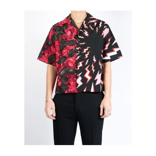 PRADA FW19 Red Double Match Split Shirt