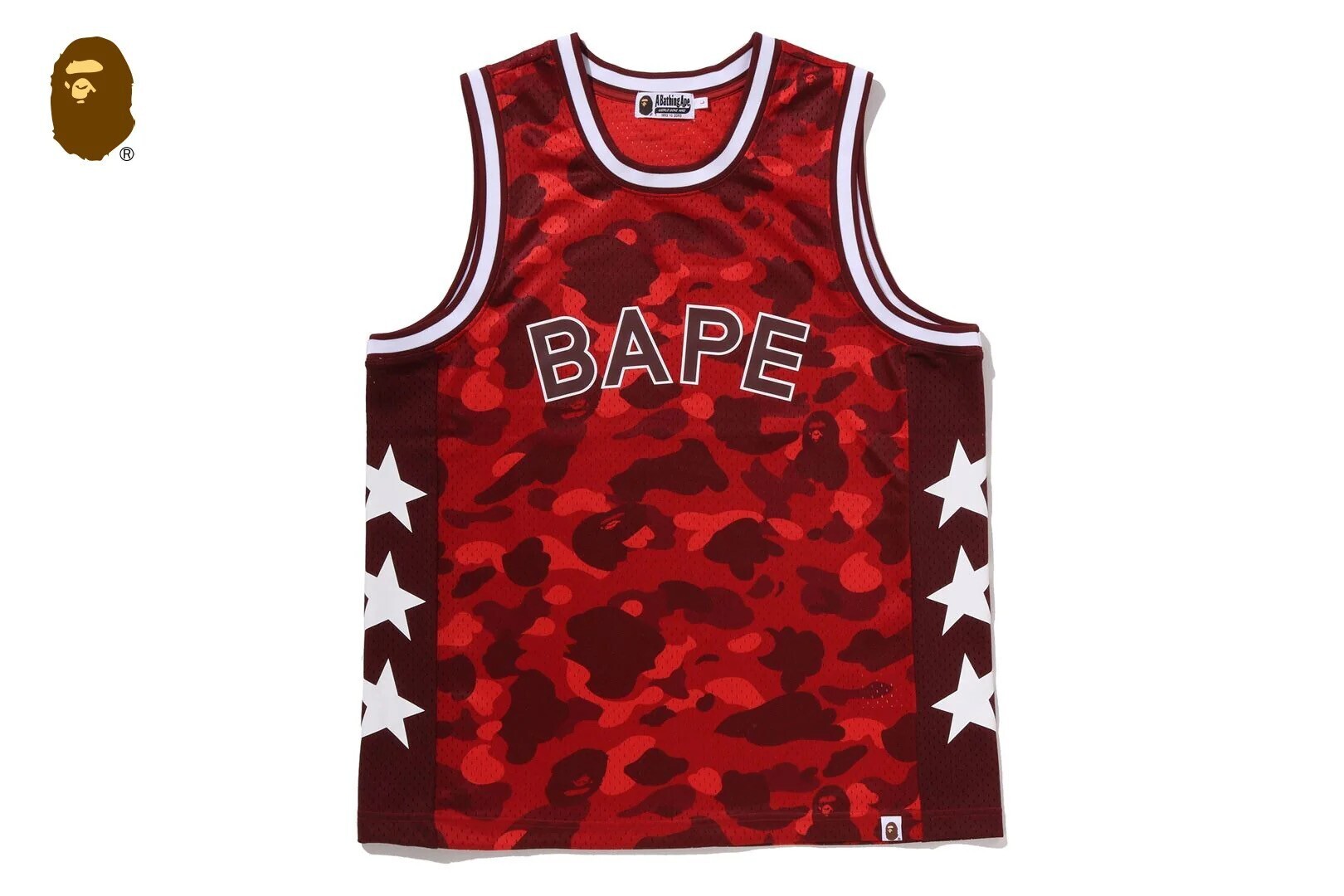A BATHING APE COLOR CAMO MESH MULTI LOGO RELAXED FIT TANK TOP
