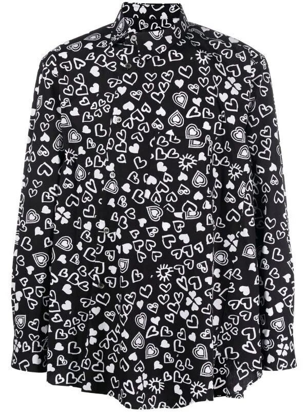 Black Comme Des Garçons ハートプリント シャツ
