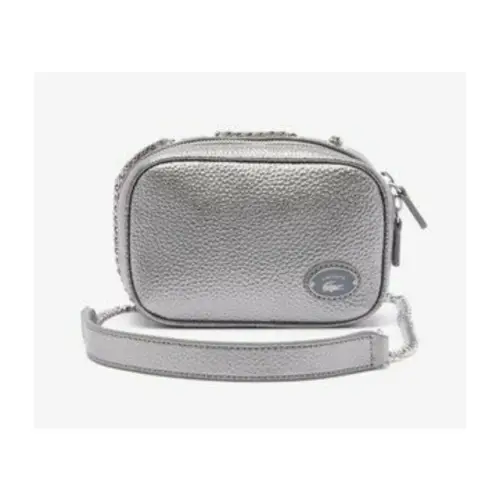 Lacoste オリジンクロコ トップグレインレザースクエアショルダーバッグ