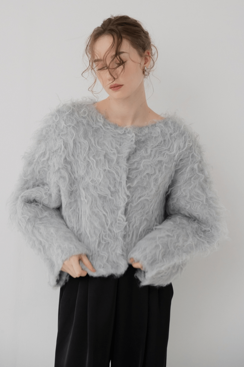 maison de Dolce. wavy cardigan/gray