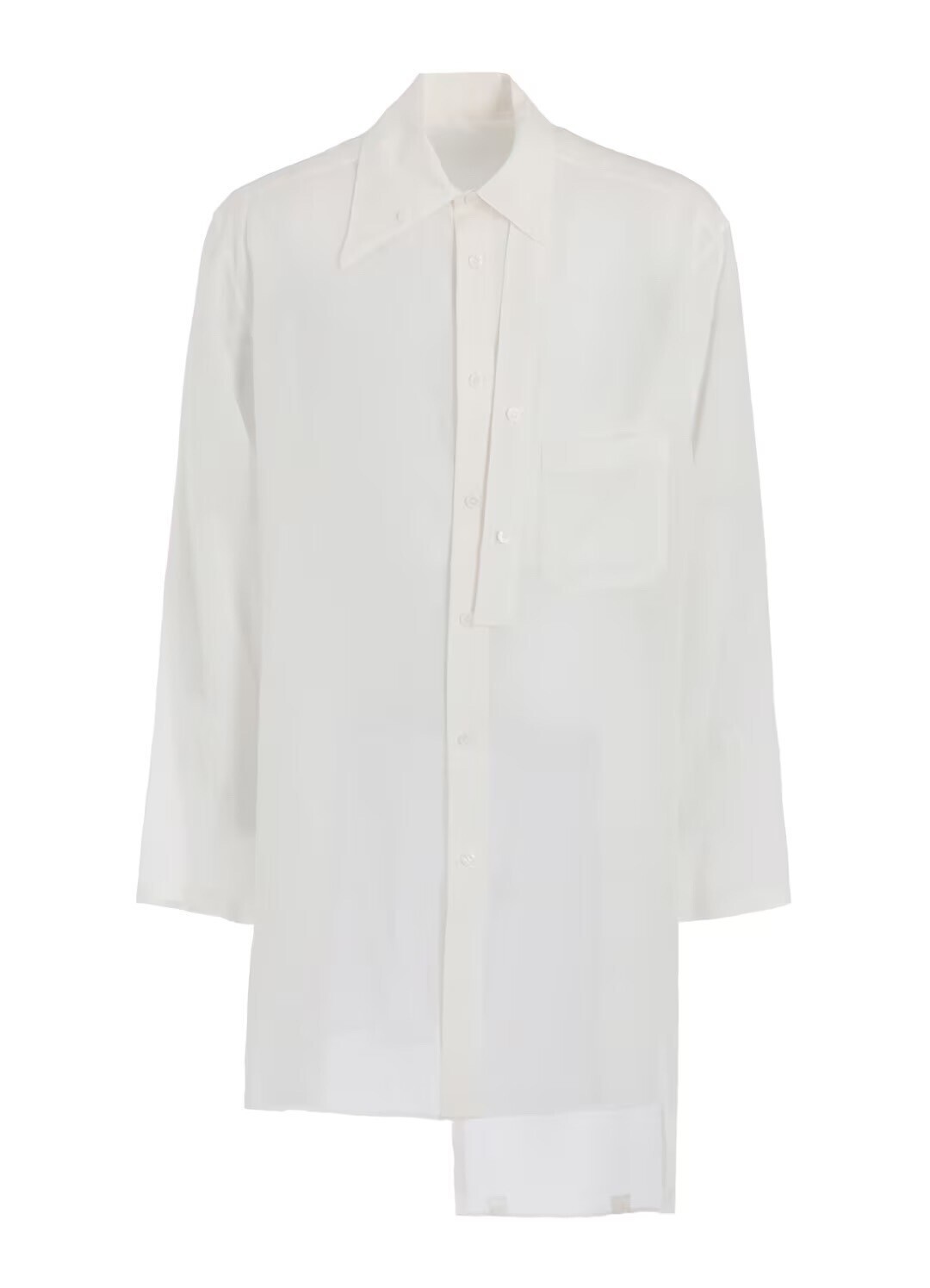 Yohji Yamamoto POUR HOMME 60 CELLULOSE LOAN DOUBLE LAYER TAB COLLAR BLOUSE