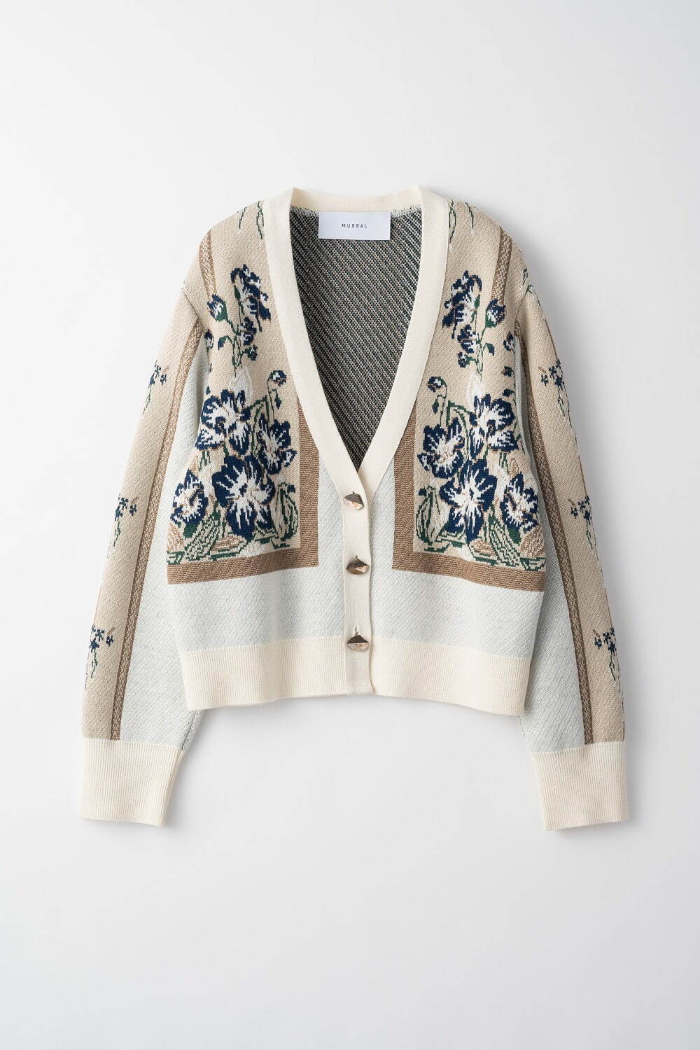 MURRAL Framed flower knit cardigan