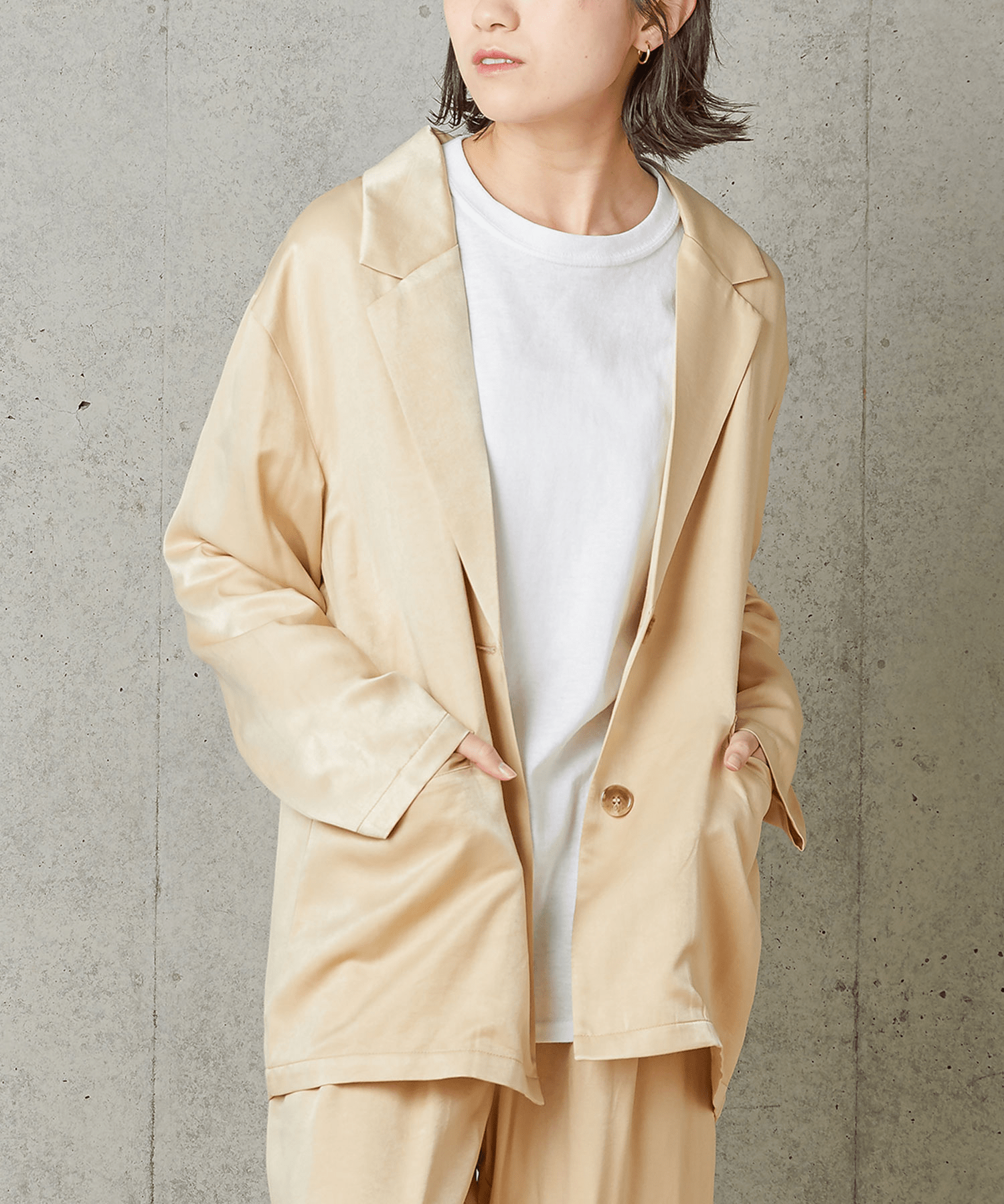 fav store 【Liilas】サテンテーラードジャケット