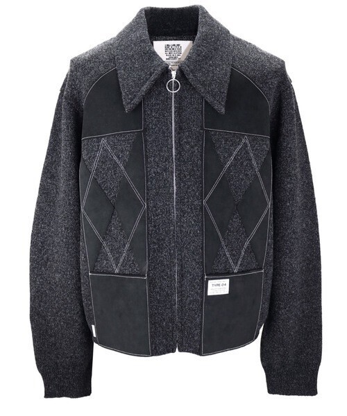 elephant TRIBAL fabrics SUEDE PATCHWORK ZIP KNIT