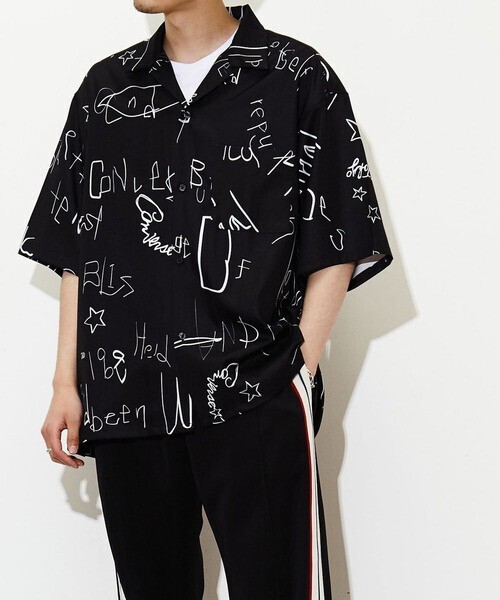 CONVERSE TOKYO ABSTRACT OPEN COLLAR SHIRT