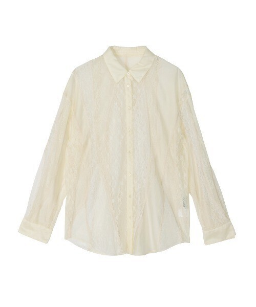 Ameri LACE WAVE PATCHWORK SHIRT