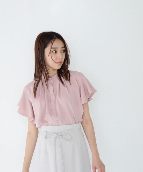 NATURAL BEAUTY BASIC フリルスリーブメタルポイントブラウス