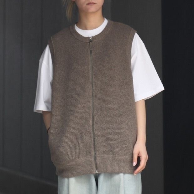 crepuscule Moss Stitch Zip Vest