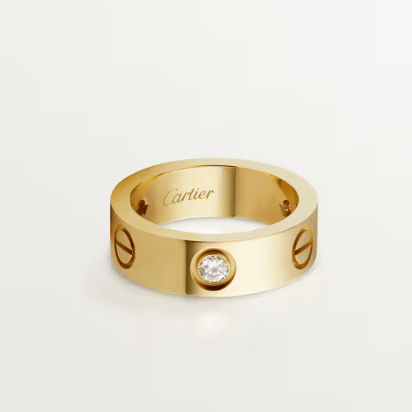 Cartier Love リング、クラシックモデル、ダイヤモンド3石