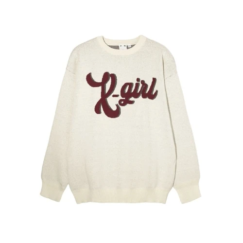 X-girl LOGO JACQUARD KNIT TOP