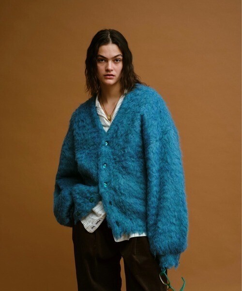 soerte SUPER VOLUME SHAGGY KNIT CARDIGAN