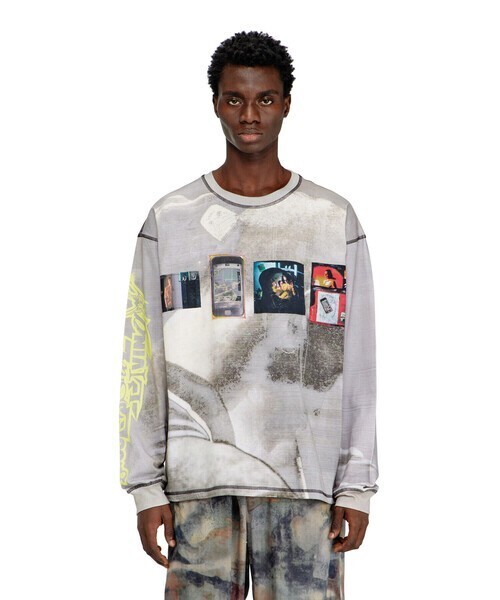 DIESEL メンズ 長袖Tシャツ T-BOXT-LS-V3