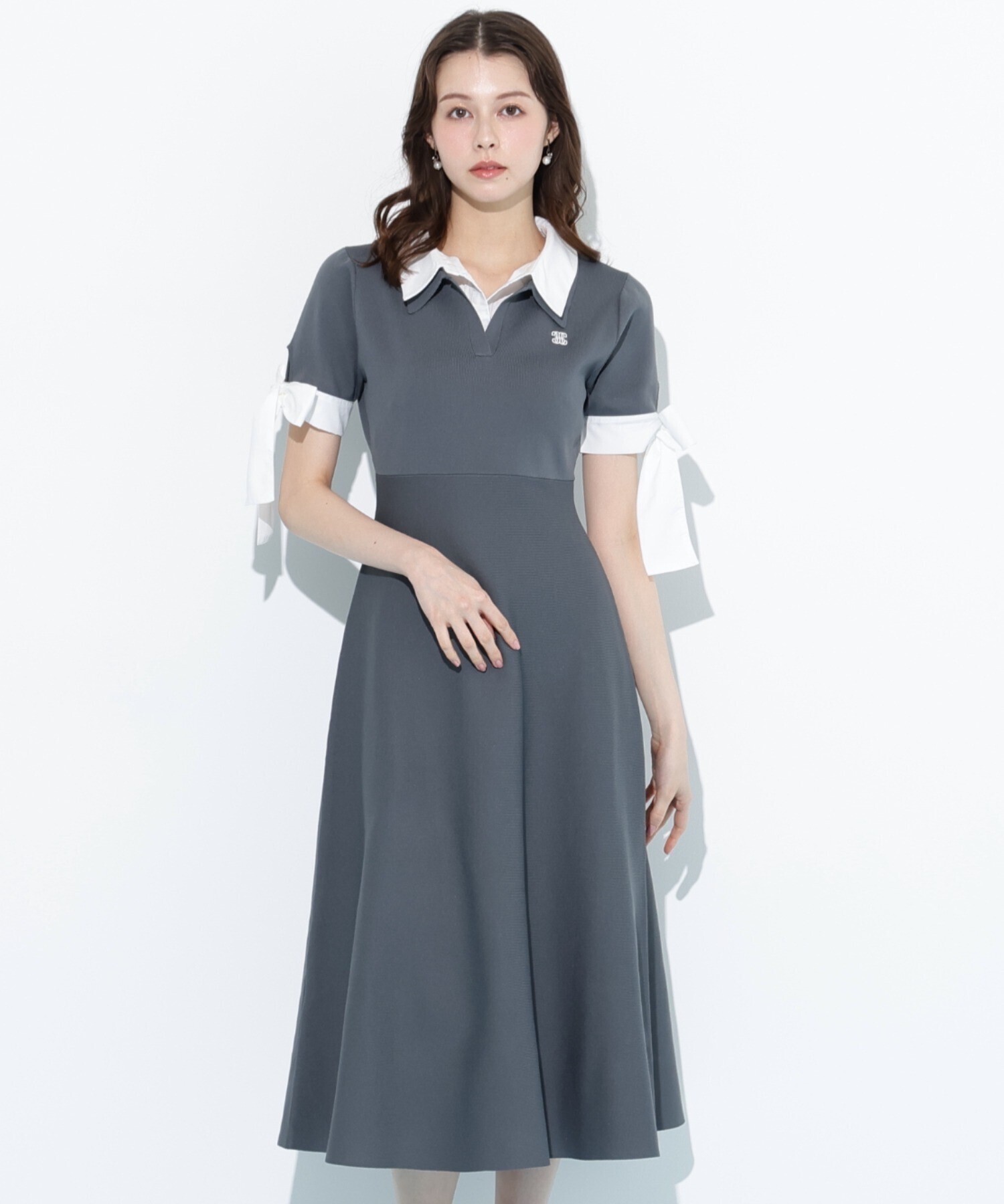 JILL by JILL STUART ダブルカラーニットワンピース