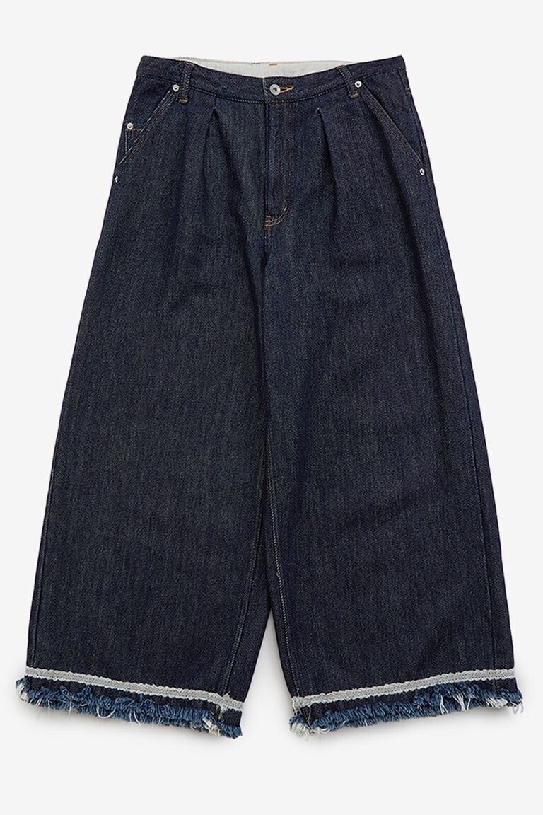 meagratia Lace tape denim wide slacks / レーステープ デニム ワイドスラックス