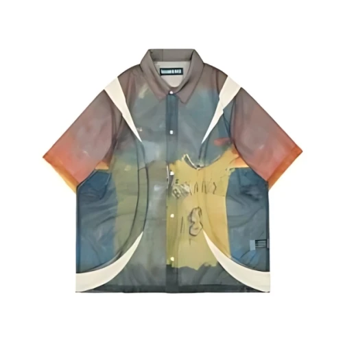 NAMESAKE DEVIN PANELLED S/S PRINT SHIRT ARTIST EDITION