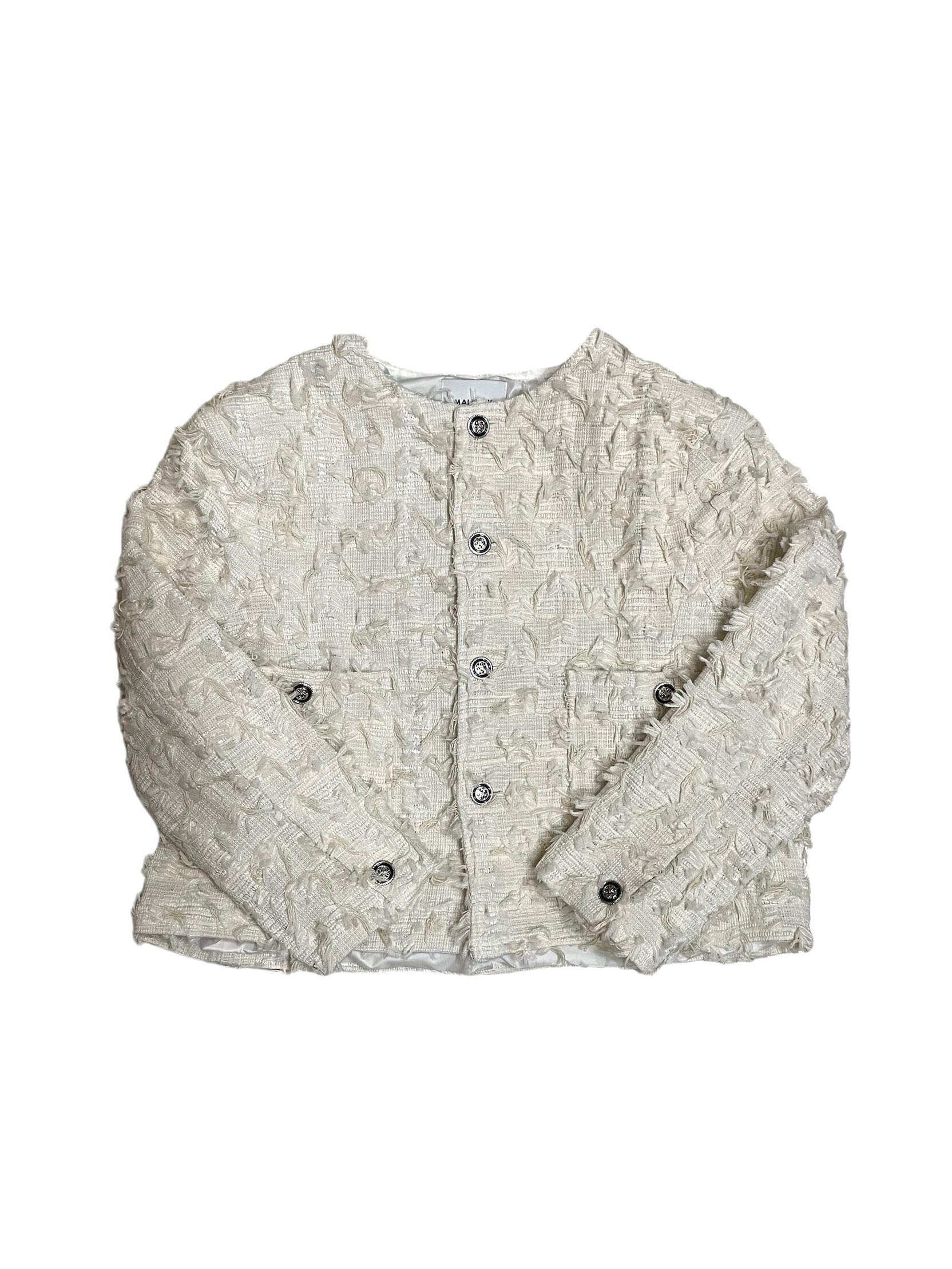 ALUDE fringe short tweed jacket