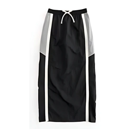 MAISON SPECIAL Metallic Maxi Skirt/サイドラインナイロンタイトスカート
