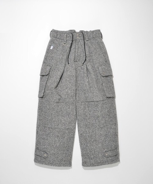SUPERTHANKS ヘリンボーン ワイド カーゴパンツHerringbone cargo pants(ユニセックス)