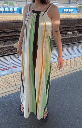 PAMM 知性のストライプキャミワンピース