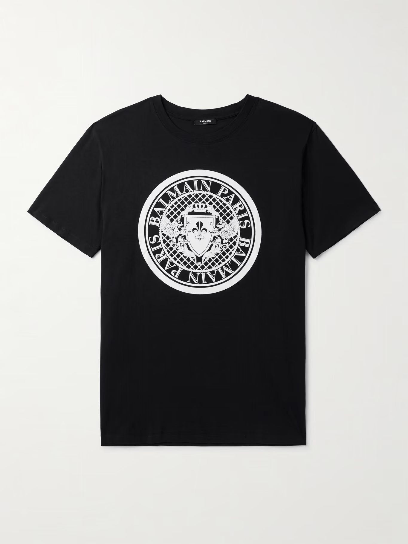 BALMAIN Logo-Flocked Cotton-Jersey T-Shirt