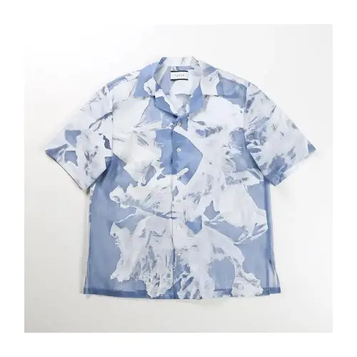 TAAKK TRANSPARENT FLOWER OPEN COLLAR SHIRTS