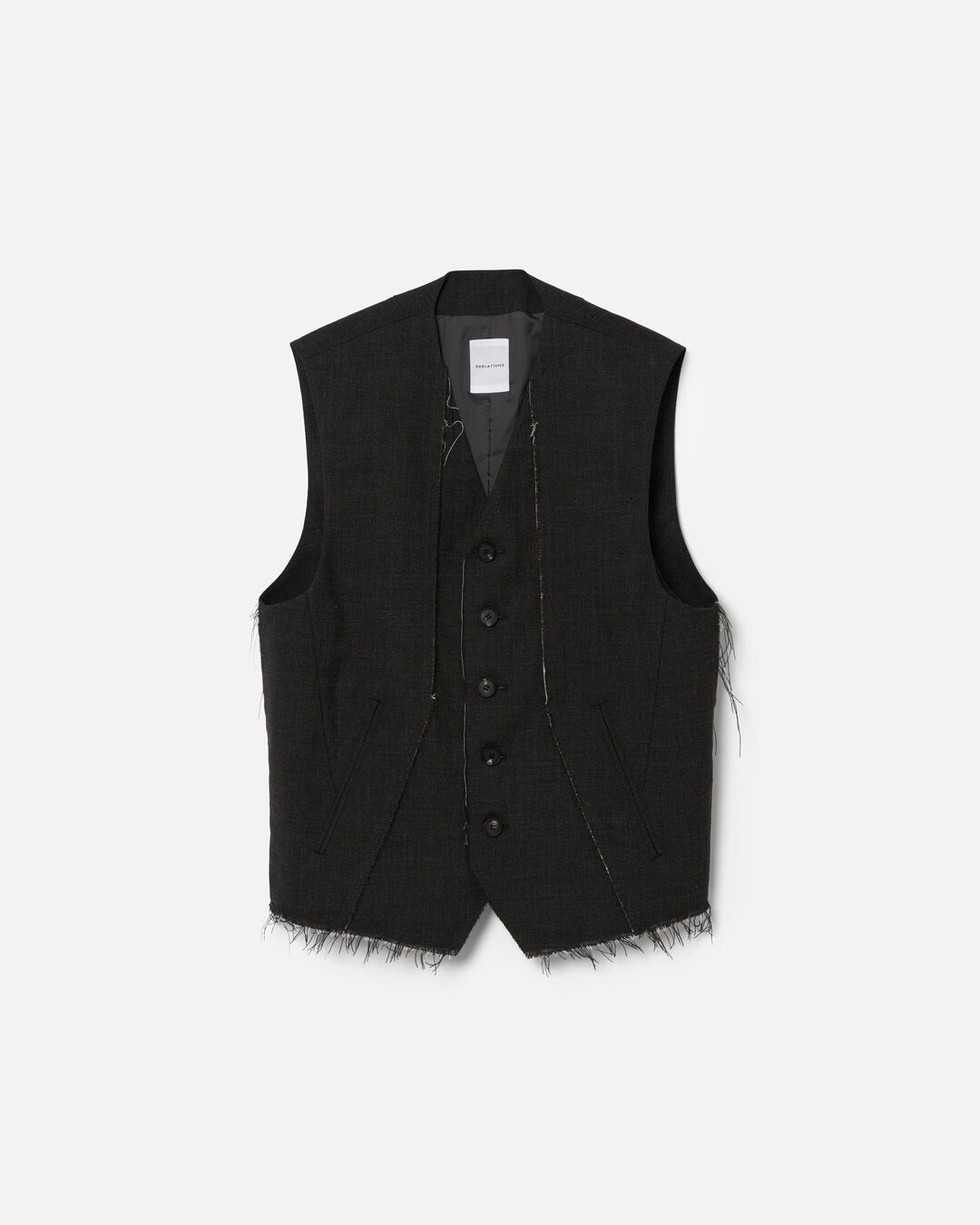 SUBLATIONS ROUGH WOOL WAIST COAT .15【DARK BROWN】