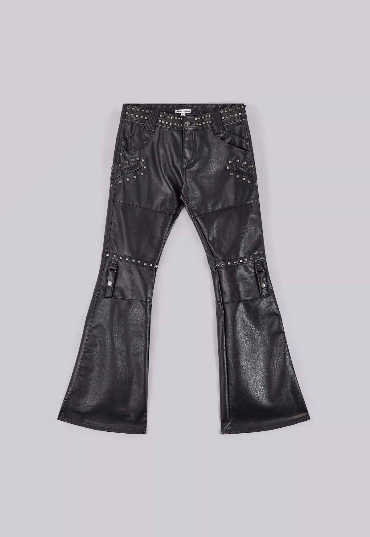 Jaded London Black Carbon Studded Drift Bootcut Pants