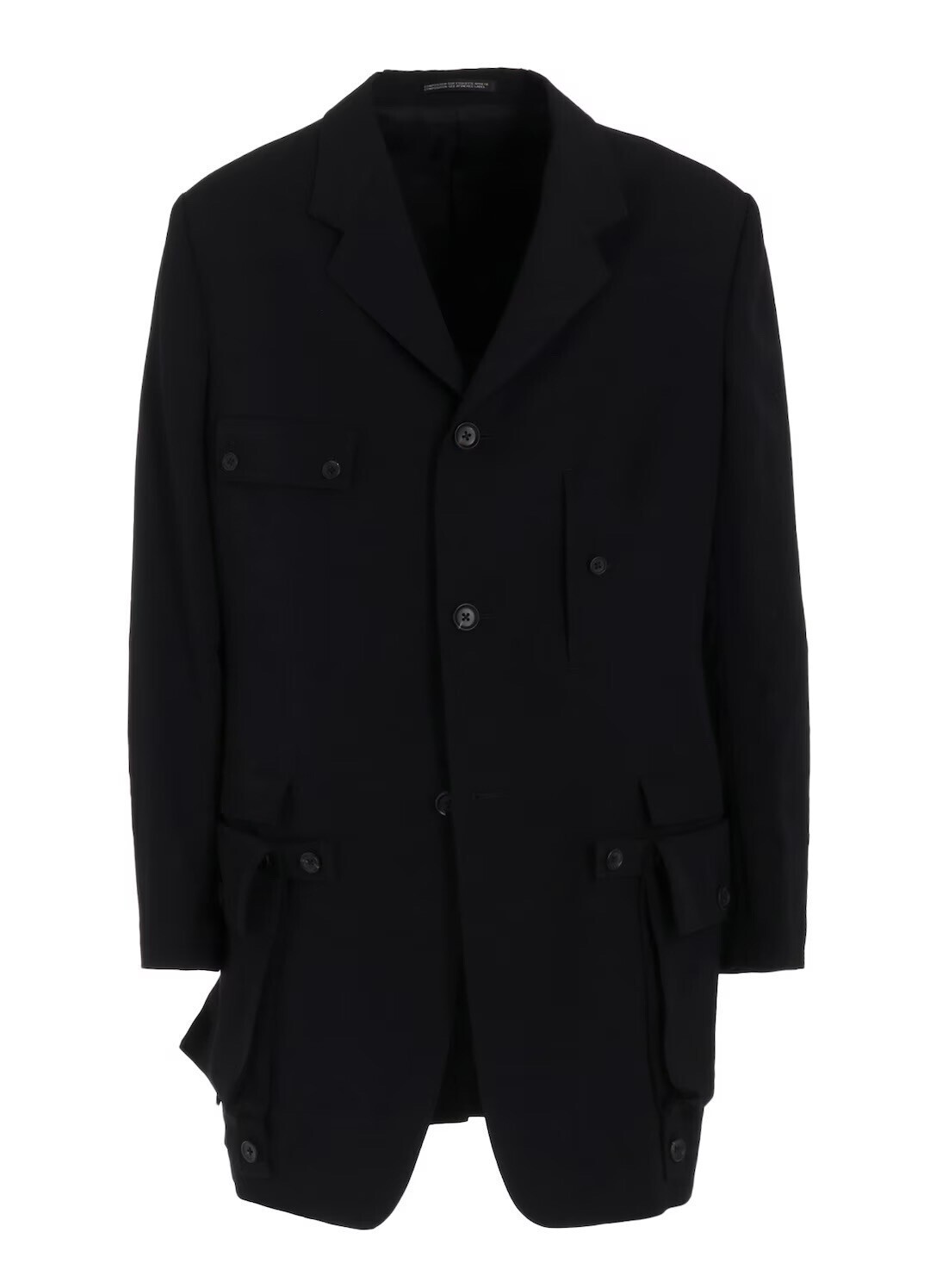 Yohji Yamamoto POUR HOMME WOOL GABARDINE SLEEVE BUTTON DETACHABLE POCKET JACKET